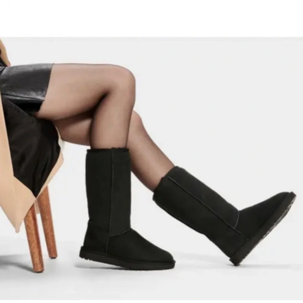 UGG Tall Classic Black Suede Winter Boots